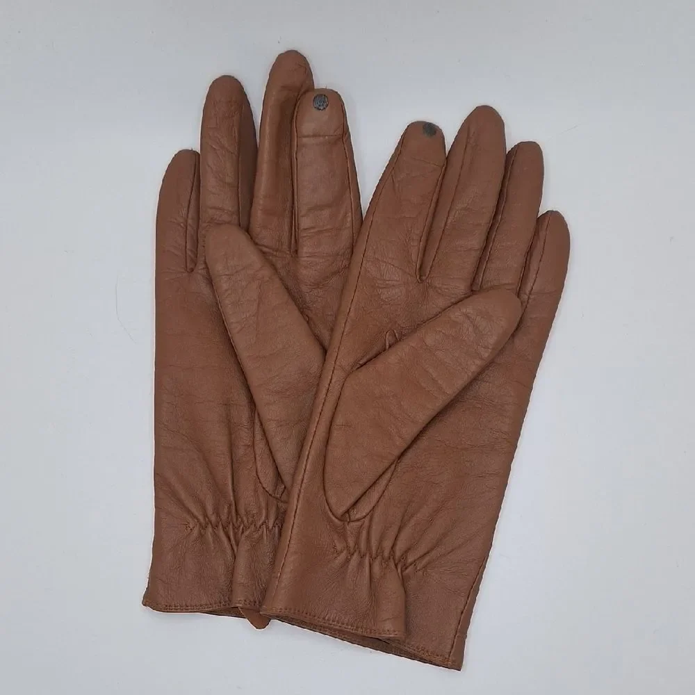 Elegant Brown Leather Gloves